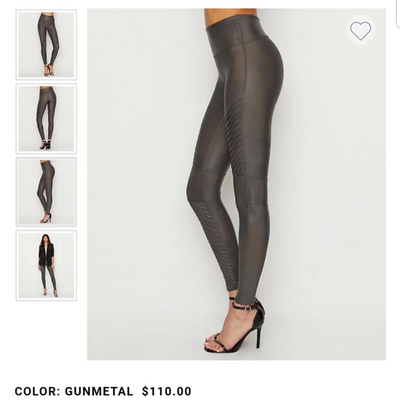 Spanx Faux Leather Moto Leggings In 